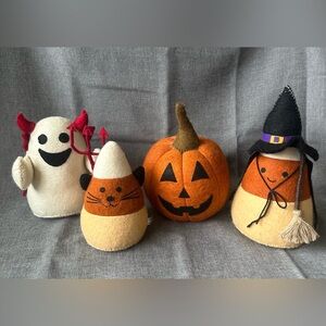 Candy Corn Lane Felt Halloween Decor 4pc